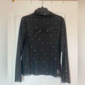 H&M Mesh Mock Neck with Jewels